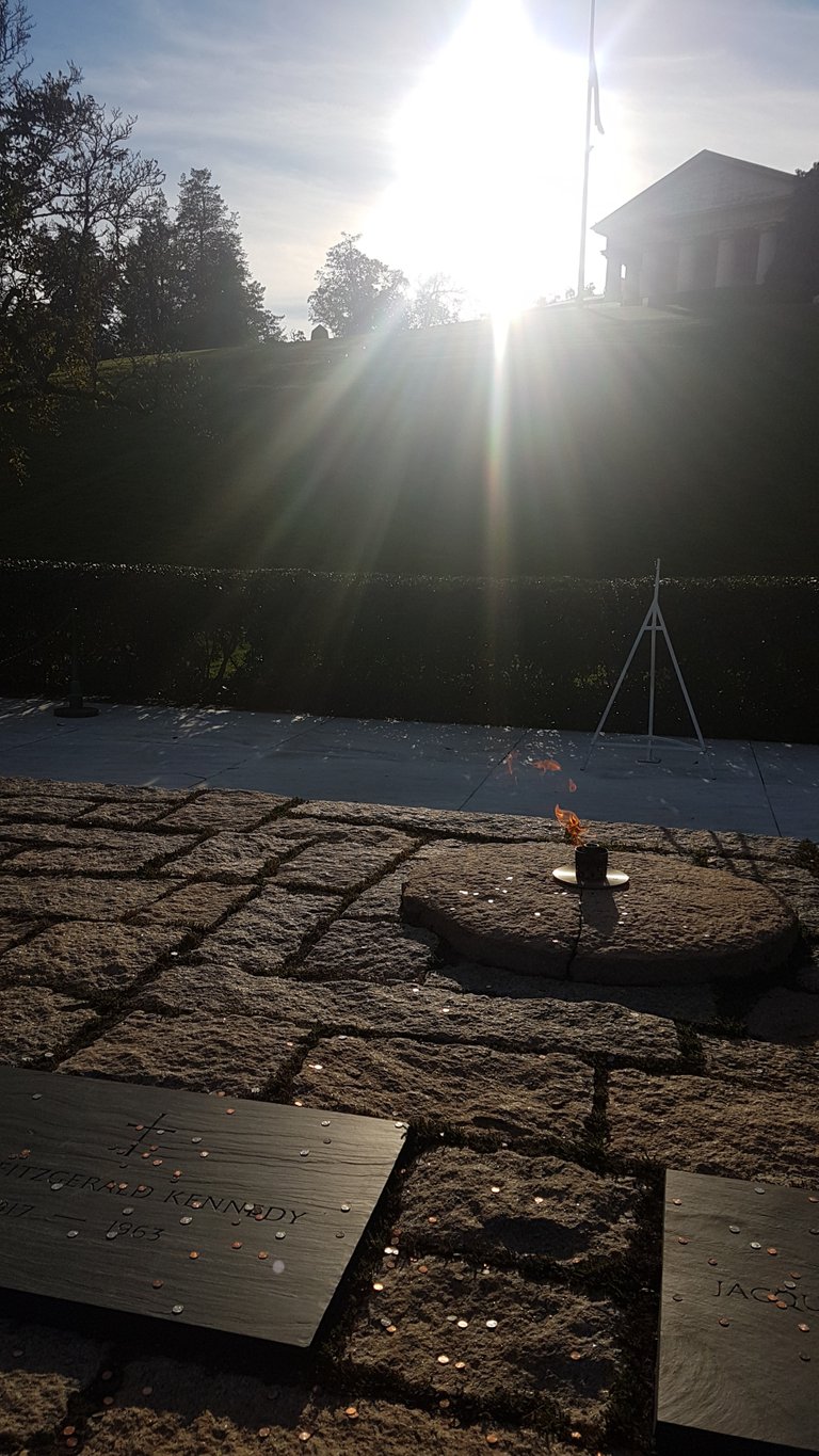 In memory of JFK and his wife, Jacqueline Kennedy Onassis, with an eternal flame.