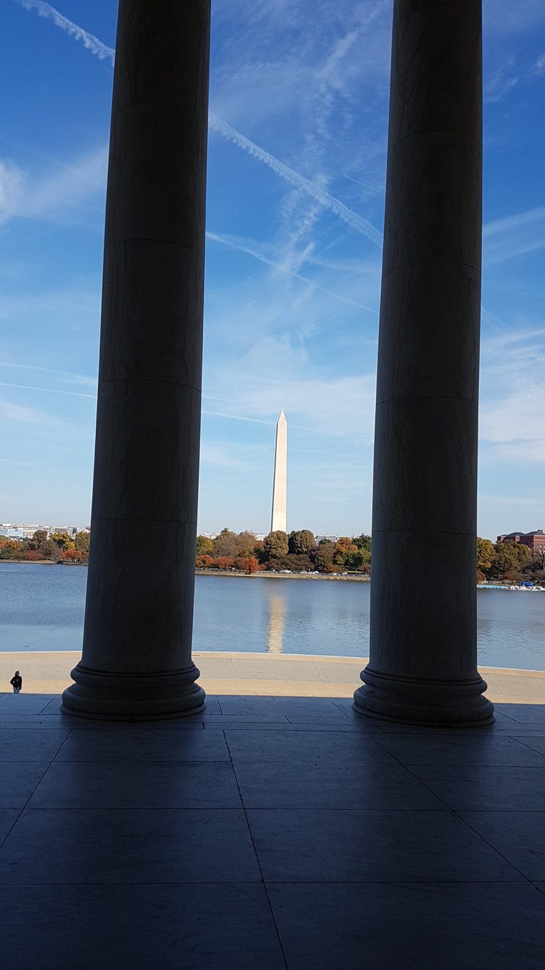 The Washington Memorial across the Tidal Basin from Thomas Jefferson Memorial.