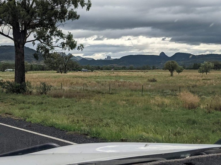 Driving into the national park from the south west and getting excited to see some mountains after driving for hours and hours through flat, farming country.