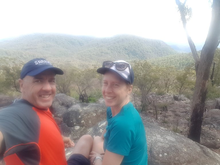 Climbing over the rocks at the Granite Lookout.