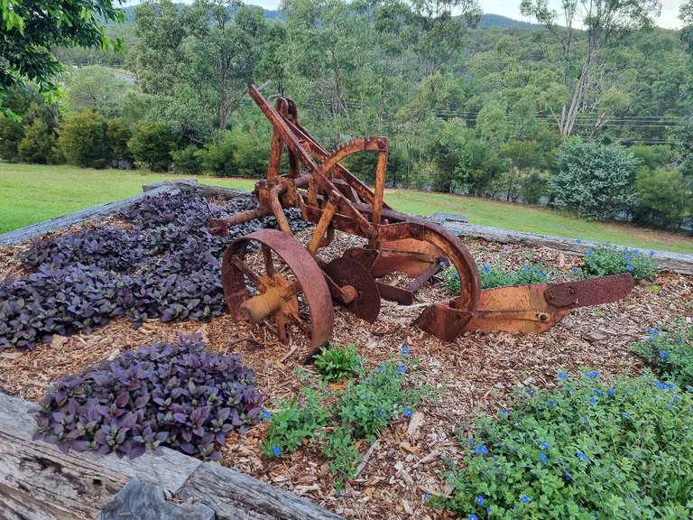 Historical farming equipment.