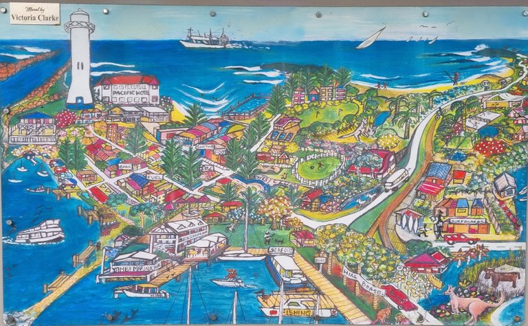 Part 2 of our weekend to Yamba on the NSW North Coast. This great mural on a toilet block in the middle of town gave a great overview for the whole place. It was going to be a struggle to check it all out in one weekend.