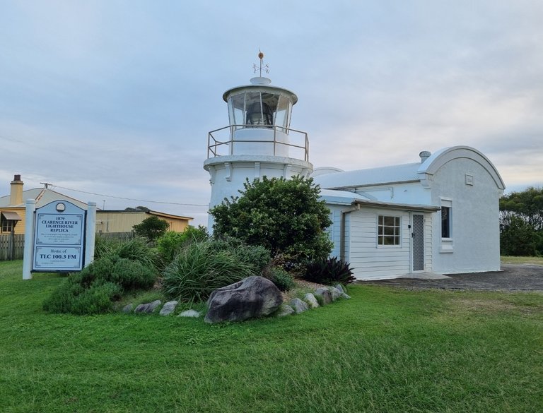 A replica of the old river lighthouse, at Pilot Hill Park.