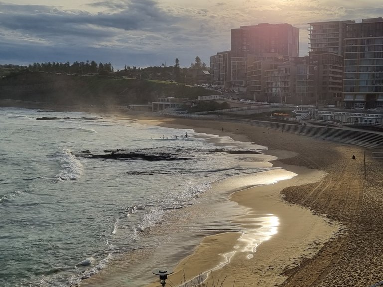 Newcastle Beach where we were staying on this long weekend away.