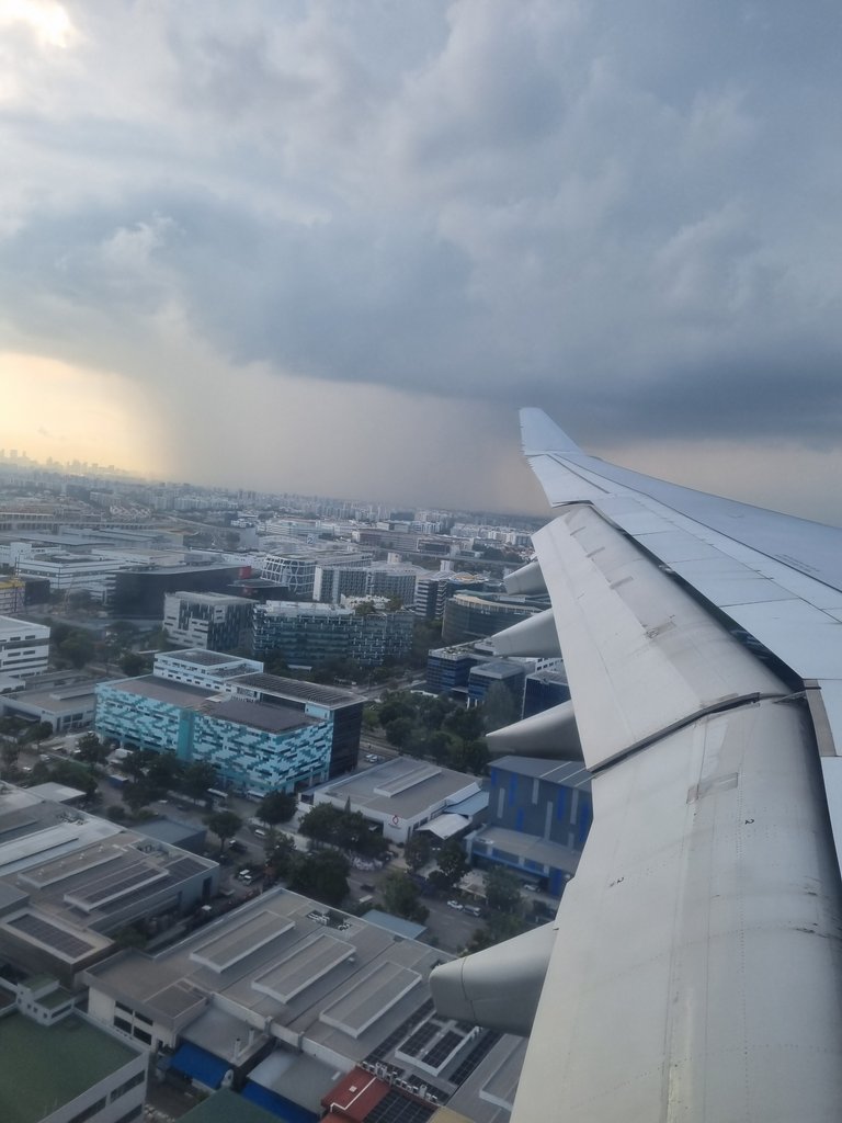 A monsoonal rain storm was closing in fast. Maybe not Indiana Jones time travel but maybe the pilot was racing to beat any weather.