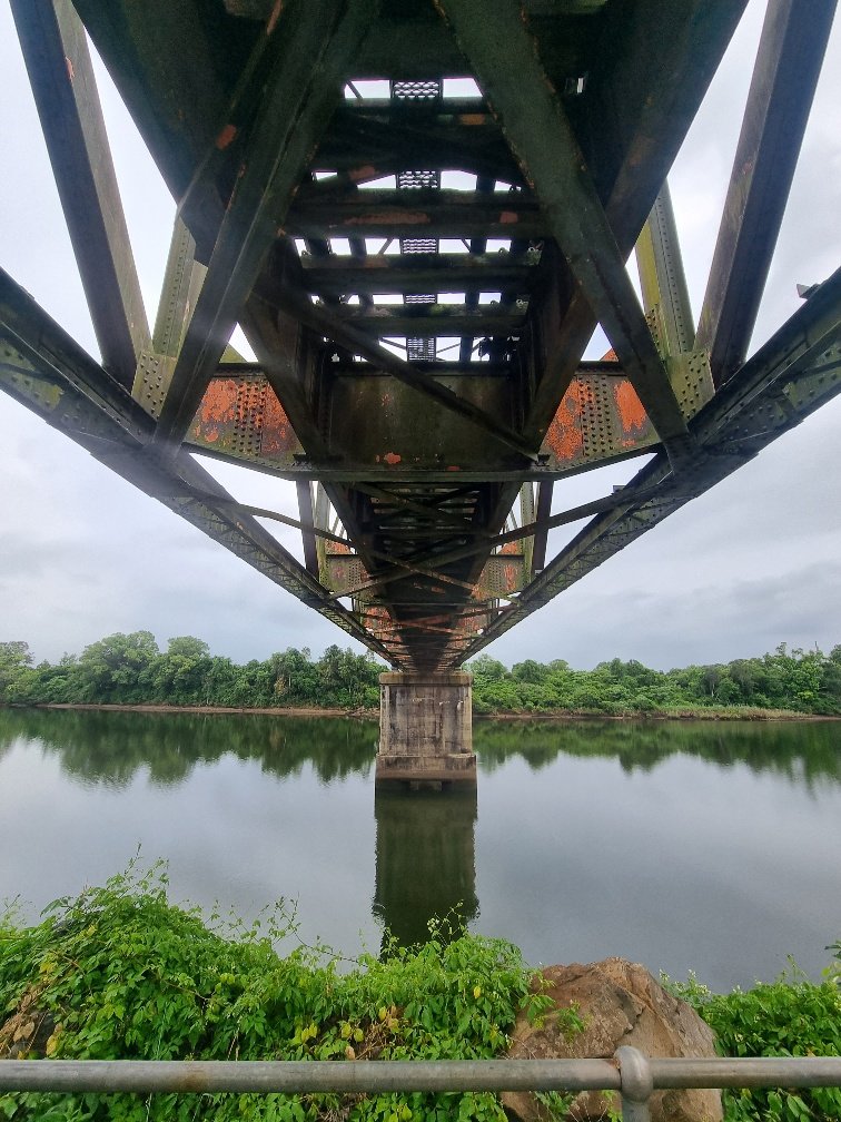 The view from under the old rail bridge. Not sure if it is still in use.