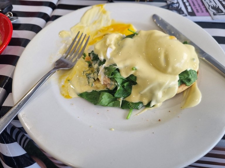 Food for today was Eggs Benedict at café 63 at the Beaudesert Fair Shopping centre, I had already eaten half before I remembered to get a photo.