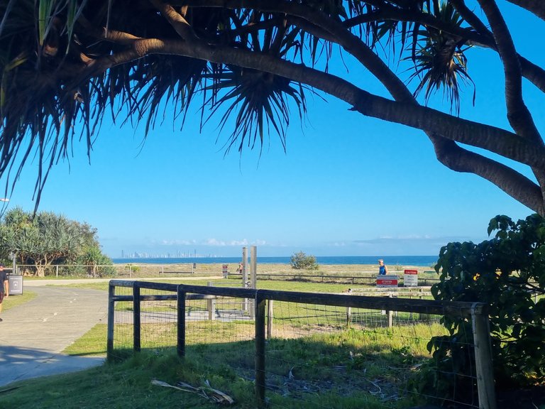 You can just make out the surfers paradise sky scrappers at the northern end of the Gold Coast tourist strip.