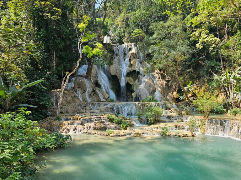 The stunning Kuang Si Falls are one of the major attractions in Luang Prabang