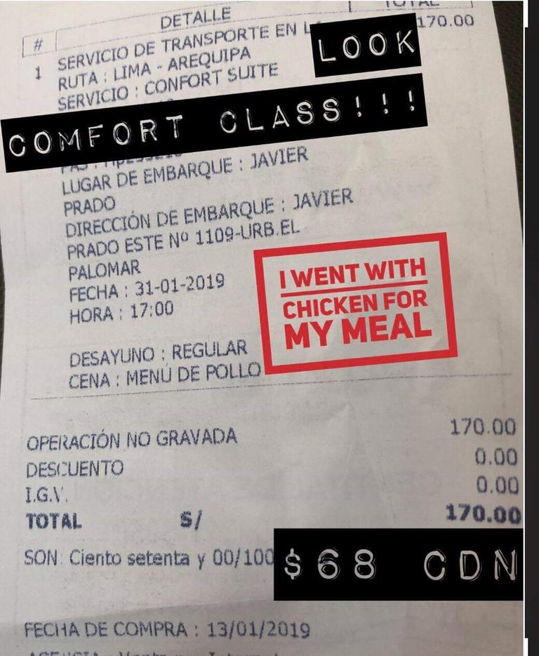 $50 USD for a first class trip!