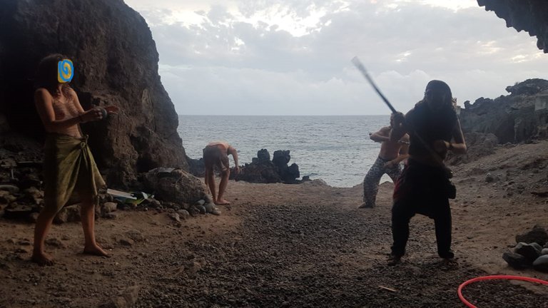 in front of the main cave