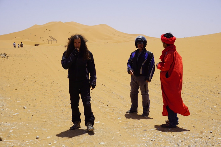 Pete talking with a Berber