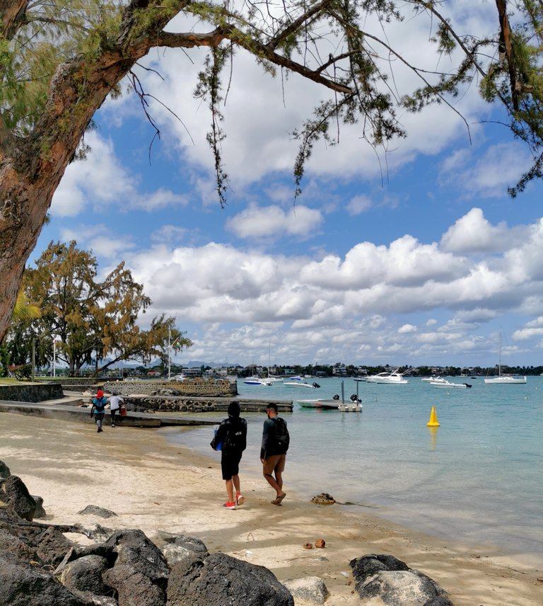 Here we are walking towards the place to take the fishing boat!!! Little did I know that I would get sick an hour later while being in the deep sea!!!