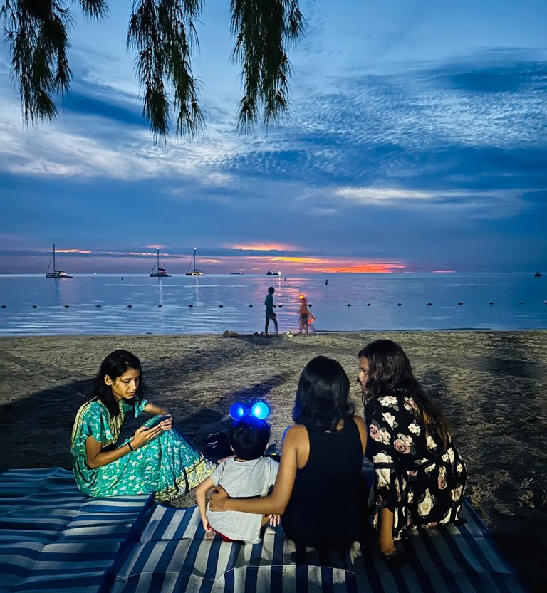 My nieces enjoying the sunset!