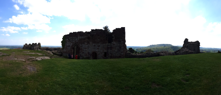 A panorama picture of the hillfort ruins from the highest point of the hill.