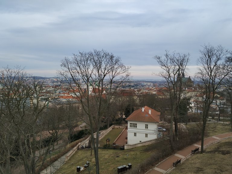 Beautiful park and the view of Brno from the Špilberk Castle