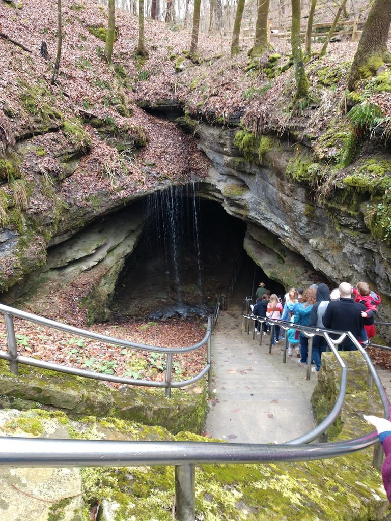 The modern opening of the caves.