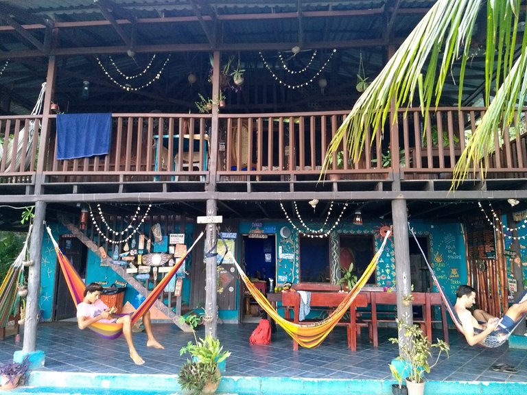 Hammocks everywhere at the Luminosa Hostel invited people to relax.