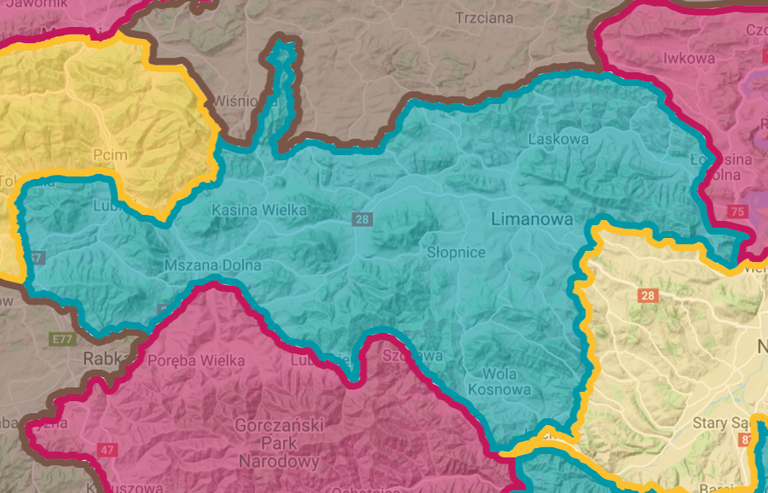 Beskid Wyspowy (Google Maps)