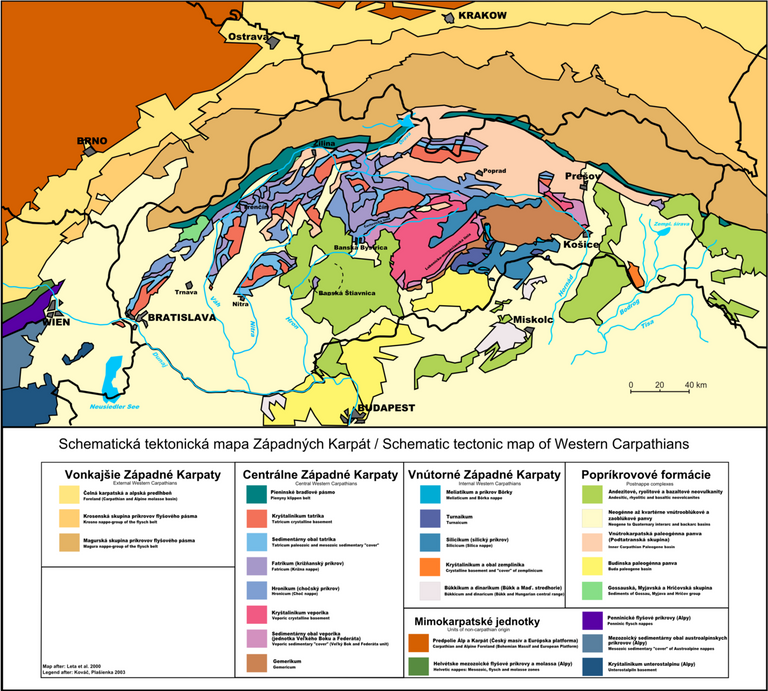 Pieniński Pas Skałkowy (kolor ciemno-zielony). Źródło: Wikipedia