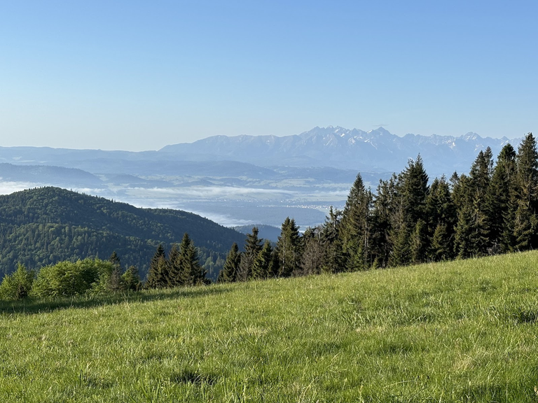 Widok na Tatry z Hali Długiej. (Opis panoramy dalej w poście)