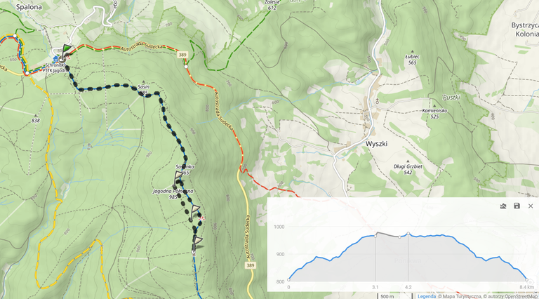 Trasa 2 (Jagodna). 8,4km i 218m podejść