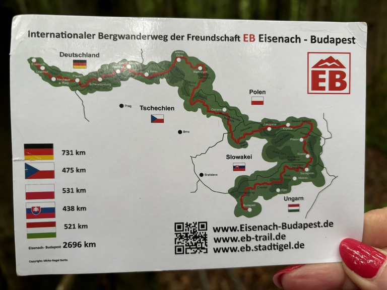 Przebieg szlaku Eisenach - Budapeszt.