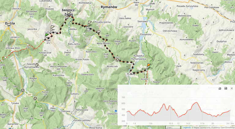 Główny Szlak Beskidzki 2024 - Dzień 14: ”Lubatowa - Puławy Górne” (24,1km i 865m podejść). Nocleg: znajomi w Wisłoczku (z transportem)