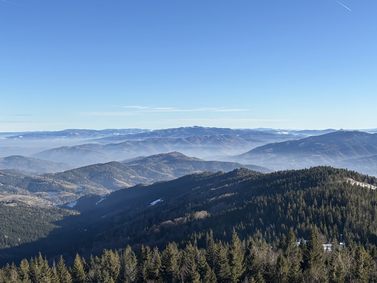 Widok na Beskid Sądecki (najdalsze plany, centrum i lewa strona)