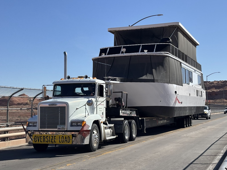 Oversize Load on Glen Canyon Dam Bridge