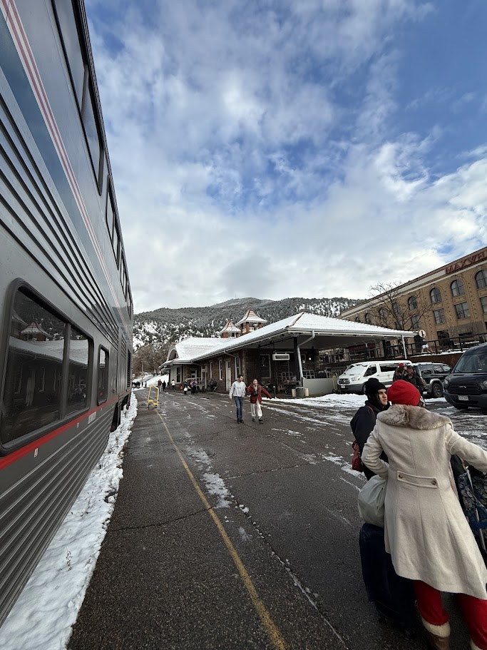 Glenwood Springs. Pay attention to the side of the train door!