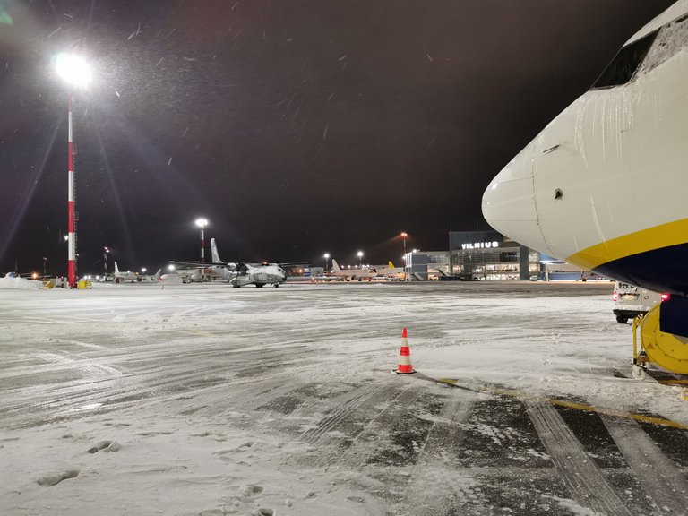 Snowy Vilnius airport