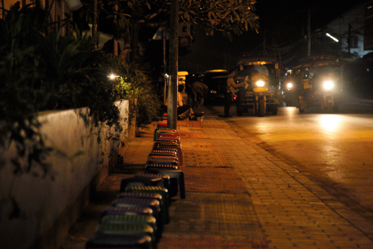 Empty chair along the road