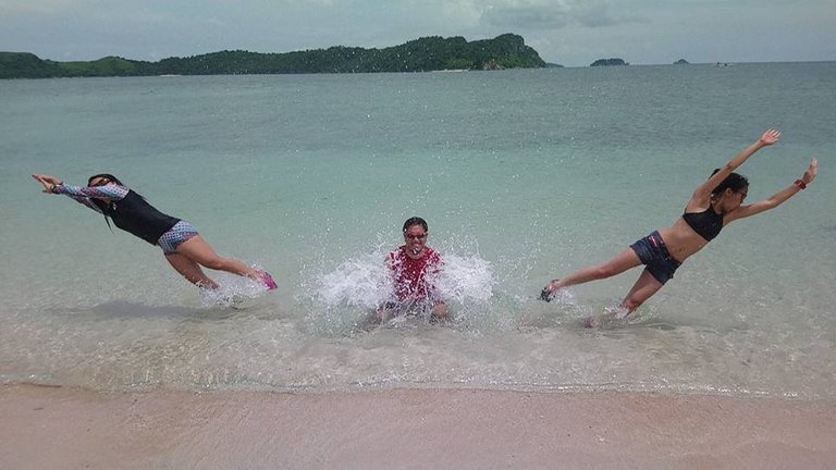 Me doing the “Hulk Smash” with my sisters “splashed” away