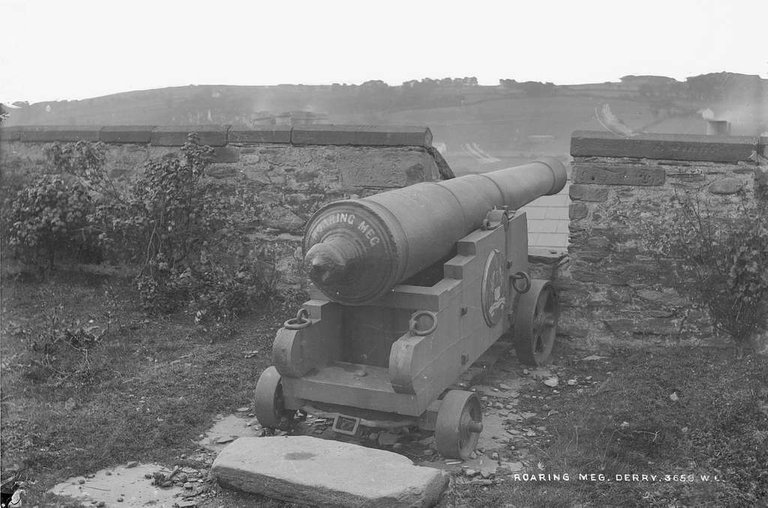 Imagine the barrel of this cannon stuck into the ground with its backend exposed.