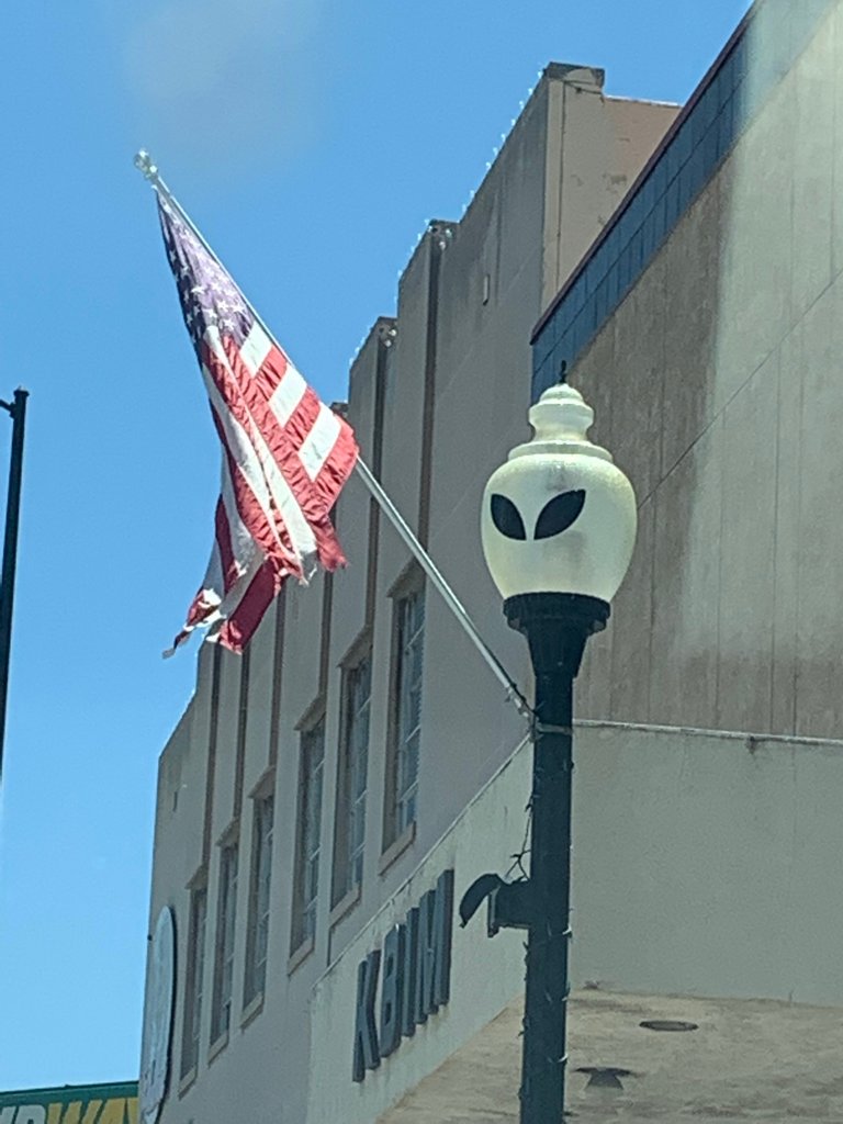 Alien lamp posts in Roswell, New Mexico