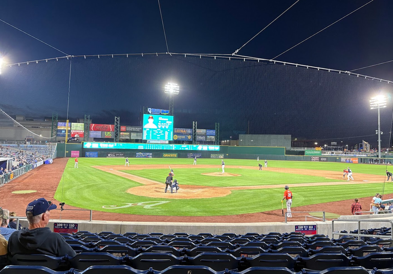 Good seats behind home plate.