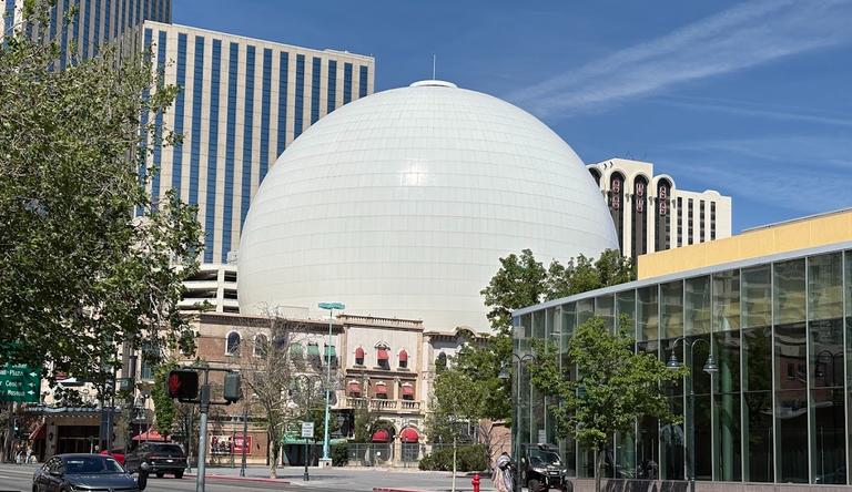 Street view of the Silver Legacy dome.