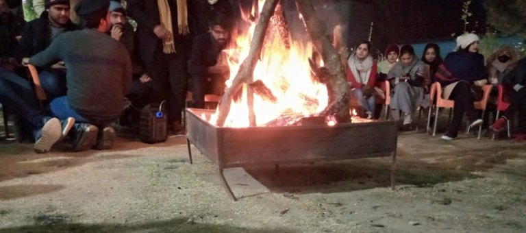 Last Night Bonefire at Hujrah Restaurant