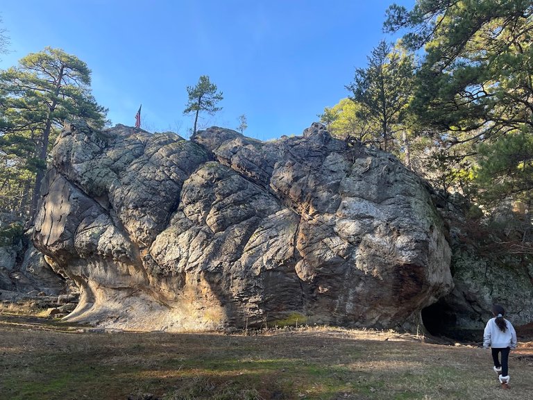 a small entrance inside the rock