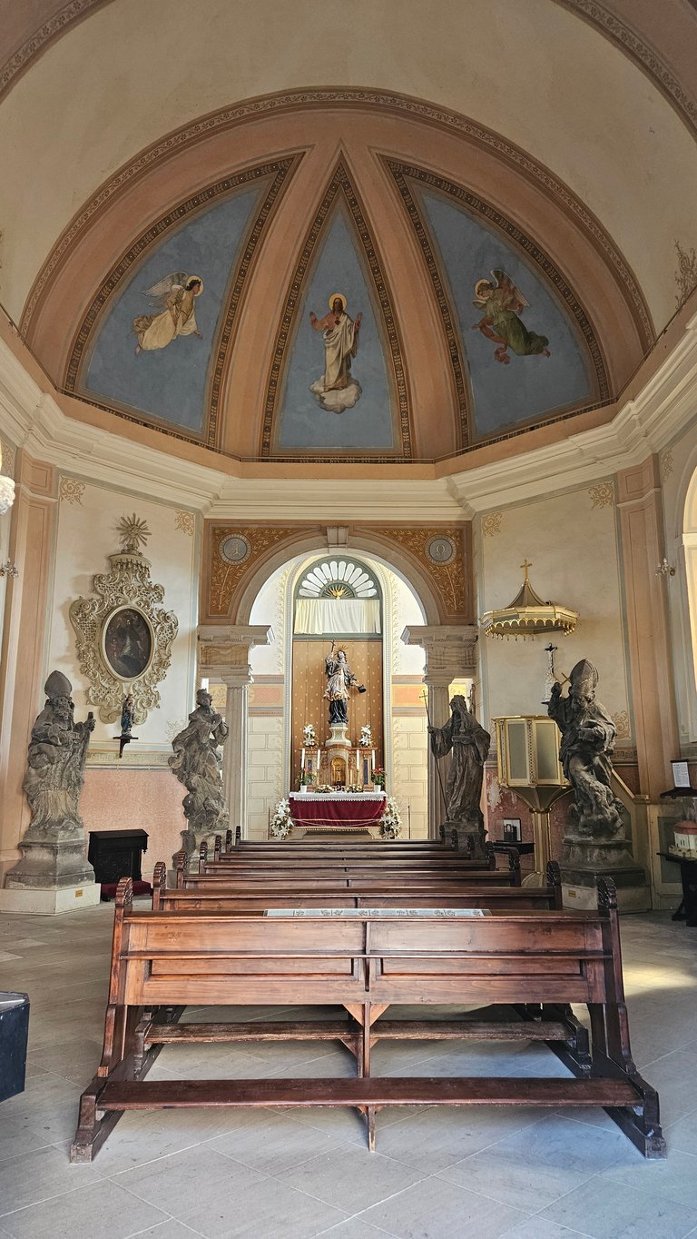 The chapel where the original sculptures from the stone bridge are located.