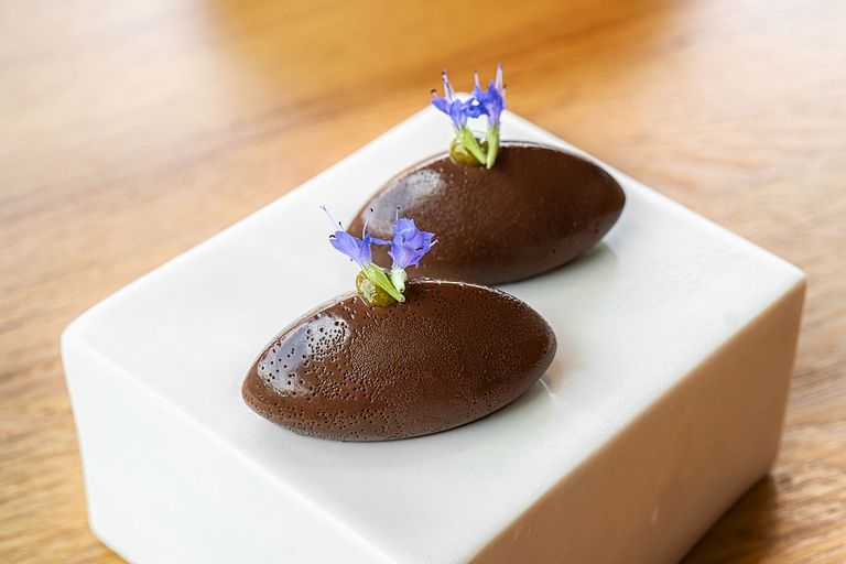 Thyme infused cocoa quenelle