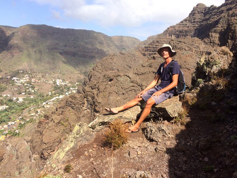A difficult, steep hike from the valley and the road below. Valle Gran Rey, La Gomera, Canary islands