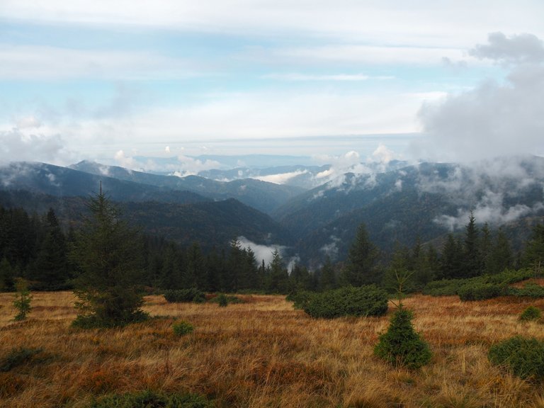 Distant mountain valley