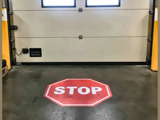 Projected STOP Marking at a Melbourne Warehouse Door: Will High-Brightness Logo Projectors Generate Excessive Heat? 3