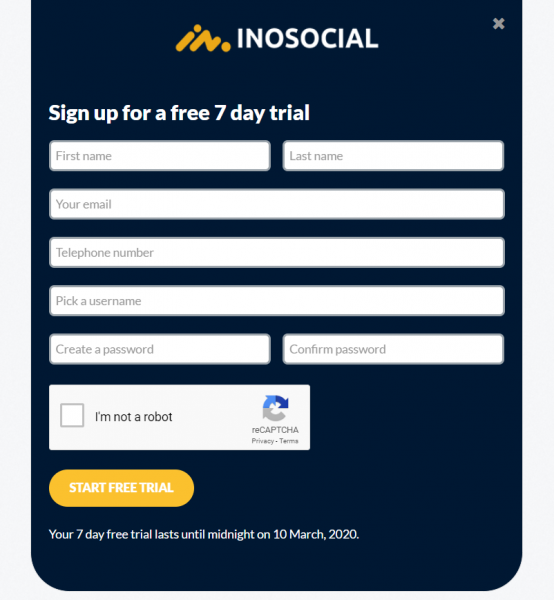 InoSocial signup