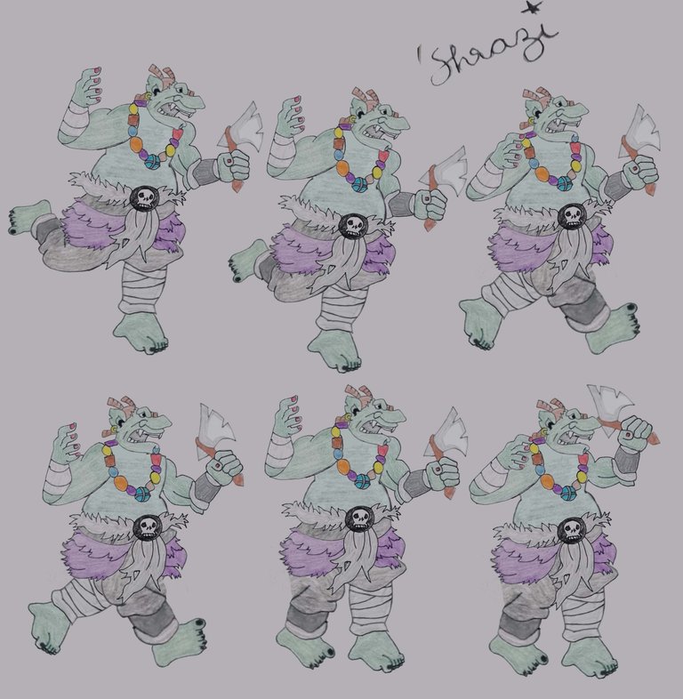 Hand drawing GIF of Splinterlands Character (DryBone HobGoblin)
