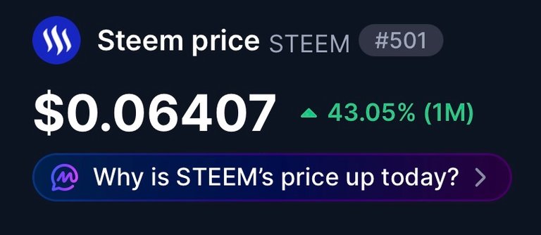 Steem is up 43% in September