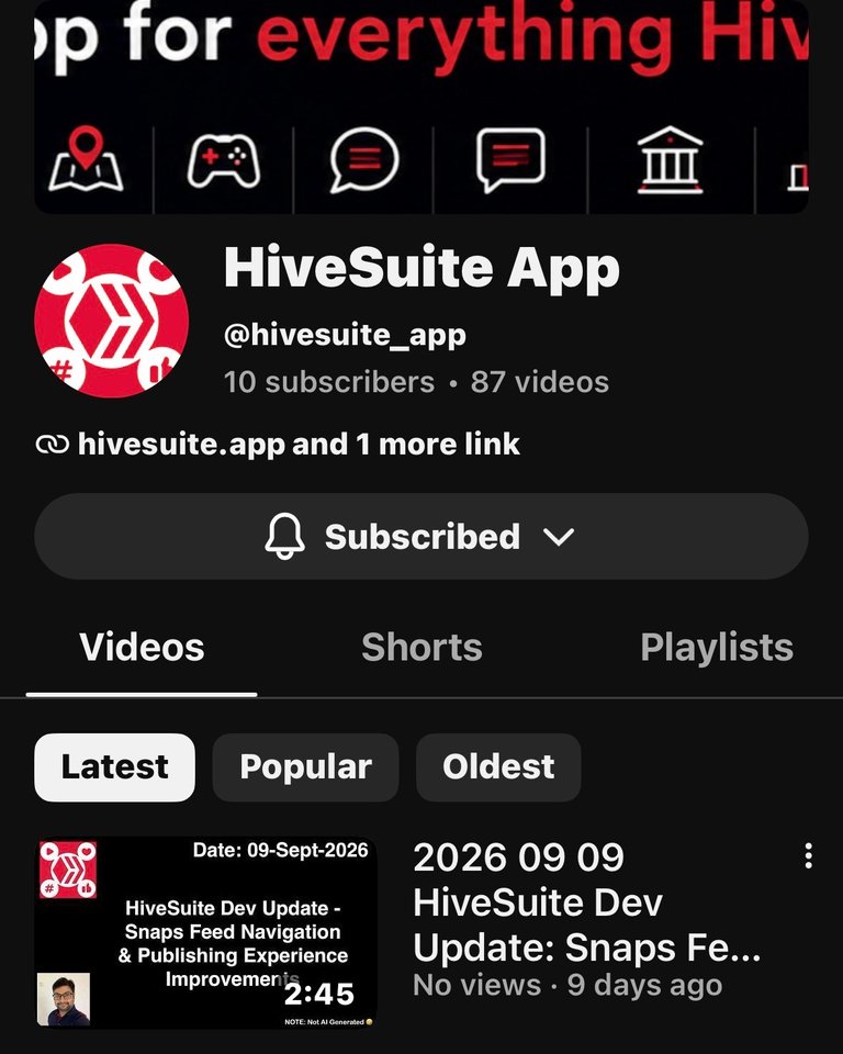 Subscribe to Hivesuite.app on YouTube