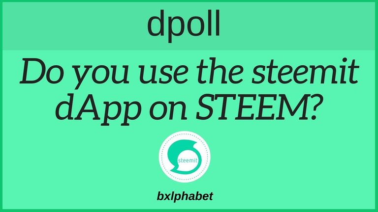 dpoll Do you use the steemit dApp on STEEM bxlphabet.jpg